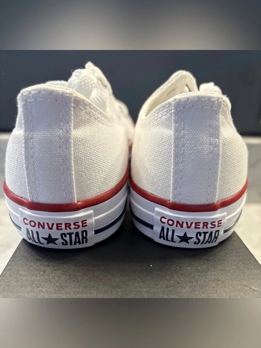Converse All Star Chuck Taylor Youth Size 1 Boy Girl White Blue Red Low Top Shoe